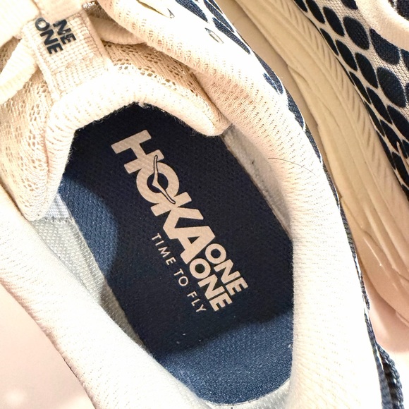 HOKA•One One Rincon Team Kit blue/cream running shoes sneakers 7.5 - Picture 4 of 9